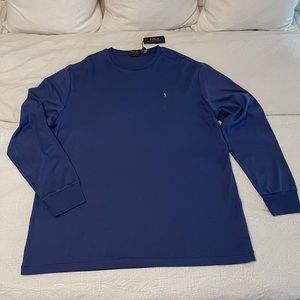 POLO Ralph Lauren • Men’s Long Sleeve Tee • Royal Navy • XL • NWT • Smoke Free